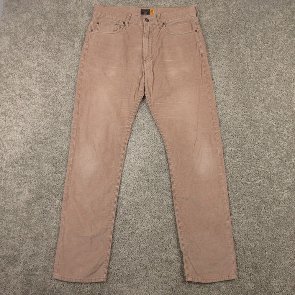 J Crew Pants Mens 31x32 Brown 1040 Athletic Tapered 5 Pocket Cotton Faded Chore